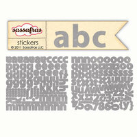 Sassafras Lass - Cardstock Stickers - Mini Alphabet - Cool Gray
