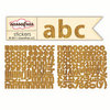 Sassafras Lass - Sunshine Broadcast Collection - Cardstock Stickers - Mini Alphabet - Wood Grain