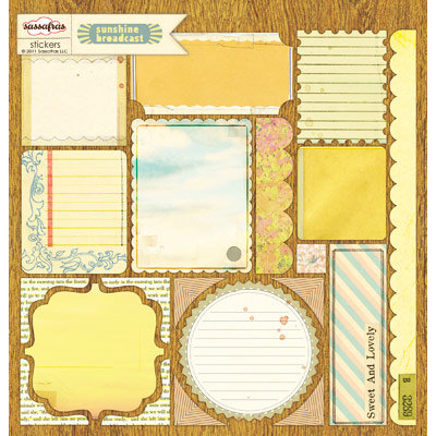 Sassafras Lass - Sunshine Broadcast Collection - 12 x 12 Cardstock Stickers - Journal Tags