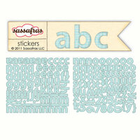 Sassafras Lass - Sunshine Broadcast Collection - Cardstock Stickers - Mini Alphabet - Blue Graph