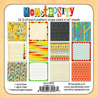 Sassafras Lass - Monstrosity Collection - Wee Bundle - 6 x 6 Paper Pad, BRAND NEW