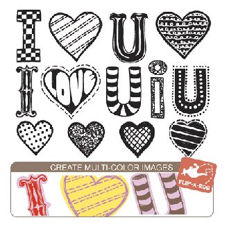 Sassafras Lass - Clear Stamp Sets - Flip-A-Roo - I Love You, CLEARANCE