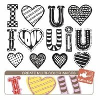 Sassafras Lass - Clear Stamp Sets - Flip-A-Roo - I Love You, CLEARANCE