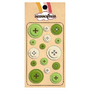 Sassafras Lass - In a Stitch - Buttons - Green, CLEARANCE