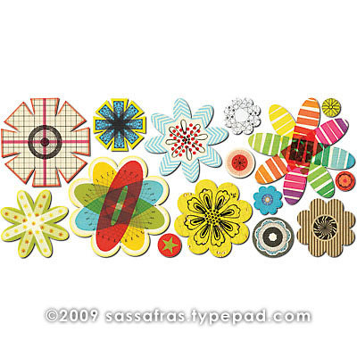 Sassafras Lass - Paper Whimsies - Die Cut Blossoms - Rainbow Layers