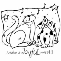 Shirleys 2 Girls - Christmas - Clear Acrylic Stamps - Joyful Cat and Dog