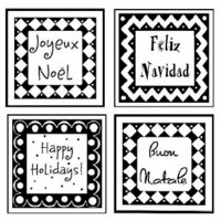 Shirleys 2 Girls - Christmas - Clear Acrylic Stamps - Holiday Greetings, CLEARANCE