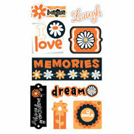 Sandylion - Tangerine Twist Collection - Layered Chipboard Stickers - Tangerine, CLEARANCE