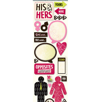 Sandylion - Kelly Panacci - His and Hers Collection - Cardstock Stickers, CLEARANCE