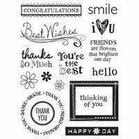 Sandylion - Kelly Panacci Collection - Clear Acrylic Stamps - Sentiments, CLEARANCE