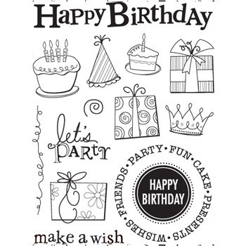 Sandylion - Kelly Panacci Collection - Clear Acrylic Stamps - Birthday, CLEARANCE