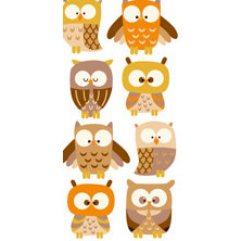 Sandylion - Large Essentials - Handmade 3 Dimensional Stickers - Owls