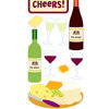 Sandylion - Large Essentials - Handmade 3 Dimensional Stickers - Wine and Cheese