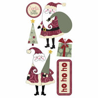 Sandylion - Kelly Panacci Collection - Christmas - 3-Dimensional Stickers - Holiday Santas