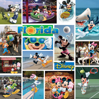 Sandylion - Disney Collection - 12x12 Paper - Mickey - Florida, CLEARANCE