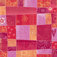 Sandylion - Kelly Panacci - Artsy Collection - 12x12 Paper - Red Patchwork