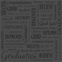 Sandylion - Graduation Collection - 12x12 Paper - Graduation Words - Clear Foil - Graduate, CLEARANCE
