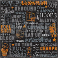 Sandylion - Sports Collection - 12x12 Paper - Basketball Words