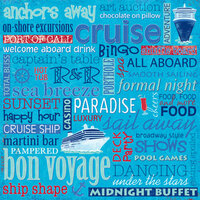 Sandylion - Cruise Collection - 12x12 Paper - Cruise Phrases, CLEARANCE