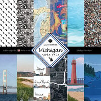 Scrapbook Customs - 12 x 12 Paper Pack - Michigan