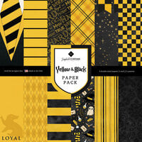 Scrapbook Customs - Wizard Collection - 12 x 12 Paper Pack - Yellow and Black