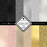 Scrapbook Customs - 6 x 6 Paper Pack - Neutral Glitter Metallic