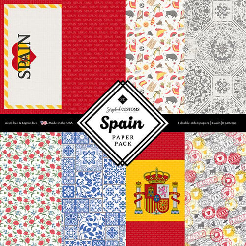 Scrapbook Customs - 6 x 6 Paper Pack - Spain