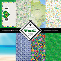 Scrapbook Customs - 6 x 6 Paper Pack - Brazil