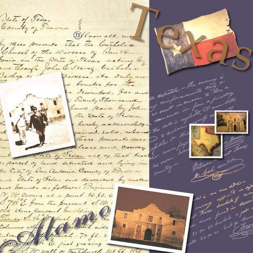 Scrapbook Customs - United States Collection - Texas - 12 x 12 Paper - Texas Heritage