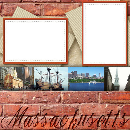 Scrapbook Customs - United States Collection - Massachusetts - 12 x 12 Paper