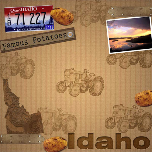 Scrapbook Customs - United States Collection - Idaho - 12 x 12 Paper