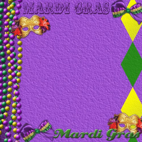 Scrapbook Customs - United States Collection - Louisiana - 12 x 12 Paper - Mardi Gras