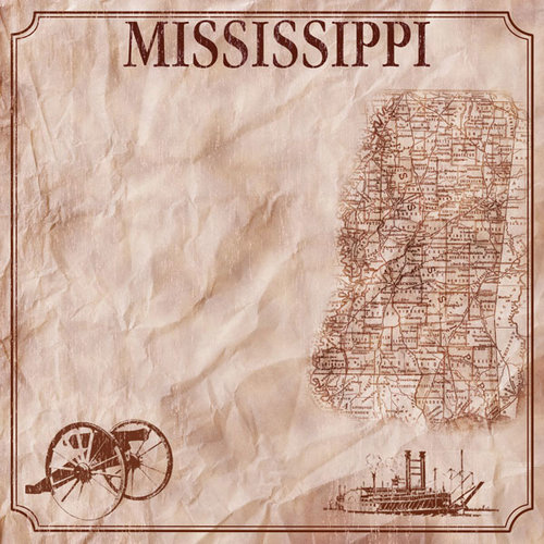 Scrapbook Customs - United States Collection - Mississippi - 12 x 12 Paper