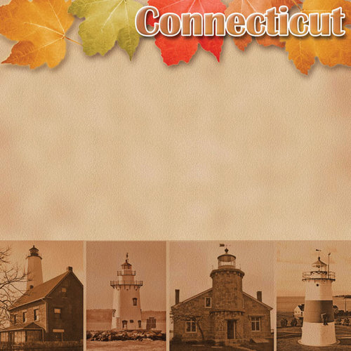 Scrapbook Customs - United States Collection - Connecticut - 12 x 12 Paper