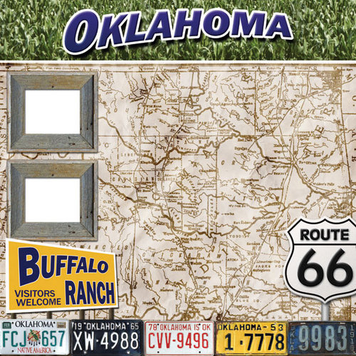 Scrapbook Customs - United States Collection - Oklahoma - 12 x 12 Paper