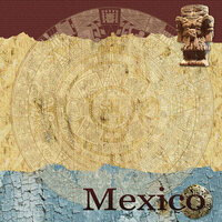 Scrapbook Customs - World Collection - Mexico - 12 x 12 Paper - Aztec