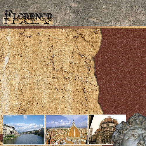 Scrapbook Customs - World Collection - Italy - 12 x 12 Paper - Florence