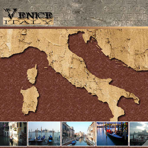 Scrapbook Customs - World Collection - Italy - 12 x 12 Paper - Venice