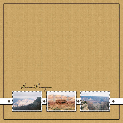 Scrapbook Customs - United States Collection - 12 x 12 Single Sided Paper - Grand Canyon Stamps
