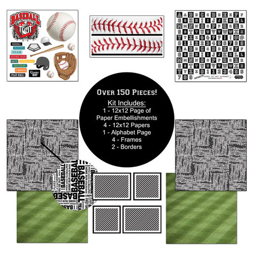 Scrapbook Customs - Sports Collection - 12 x 12 Paper Kit - Baseball