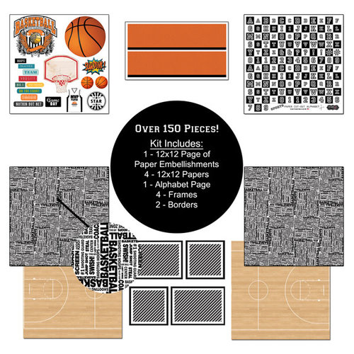 Scrapbook Customs - Sports Collection - 12 x 12 Paper Kit - Basketball