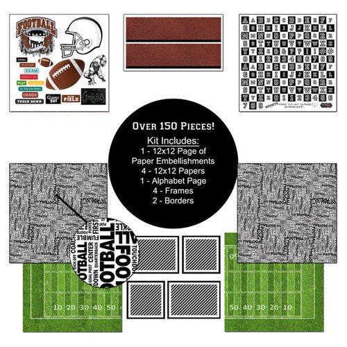Scrapbook Customs - Sports Collection - 12 x 12 Paper Kit - Football
