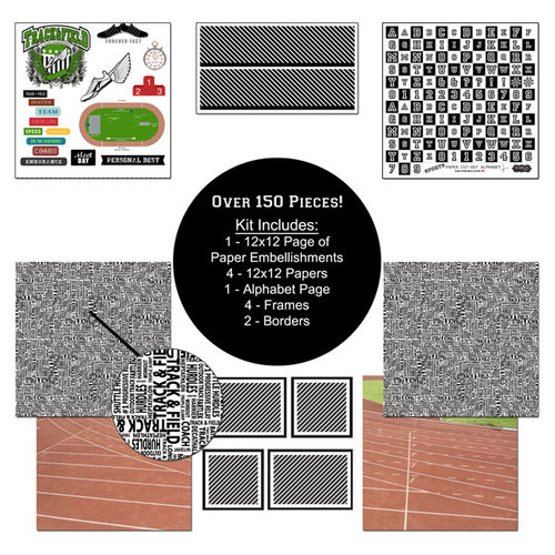 Scrapbook Customs - Sports Collection - 12 x 12 Paper Kit - Track and Field