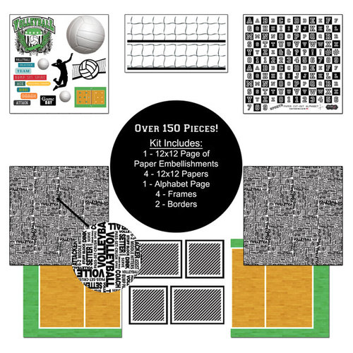 Scrapbook Customs - Sports Collection - 12 x 12 Paper Kit - Volleyball