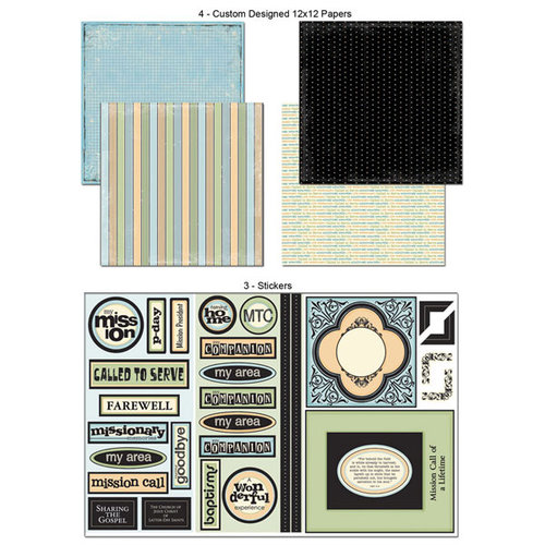 Scrapbook Customs - LDS Collection - 12 x 12 Complete Kit - Missionary