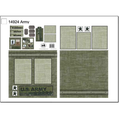 Scrapbook Customs - Military Collection - 12 x 12 Complete Kit - Army