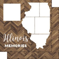Scrapbook Customs - 12 x 12 Specialty Papers - Laser Photo Overlay - Illinois