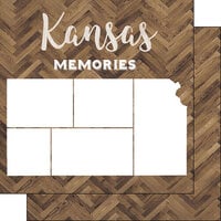 Scrapbook Customs - 12 x 12 Specialty Papers - Laser Photo Overlay - Kansas