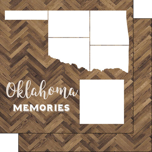 Scrapbook Customs - 12 x 12 Specialty Papers - Laser Photo Overlay - Oklahoma