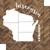 Scrapbook Customs - 12 x 12 Specialty Papers - Laser Photo Overlay - Wisconsin